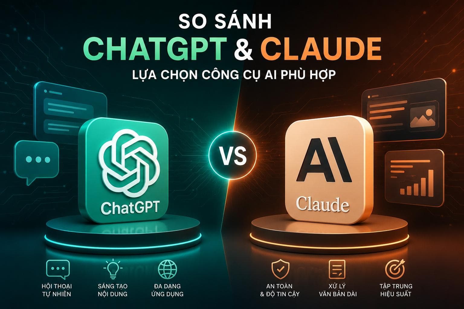 So sánh giữa hai công cụ AI ChatGPT và Claude.